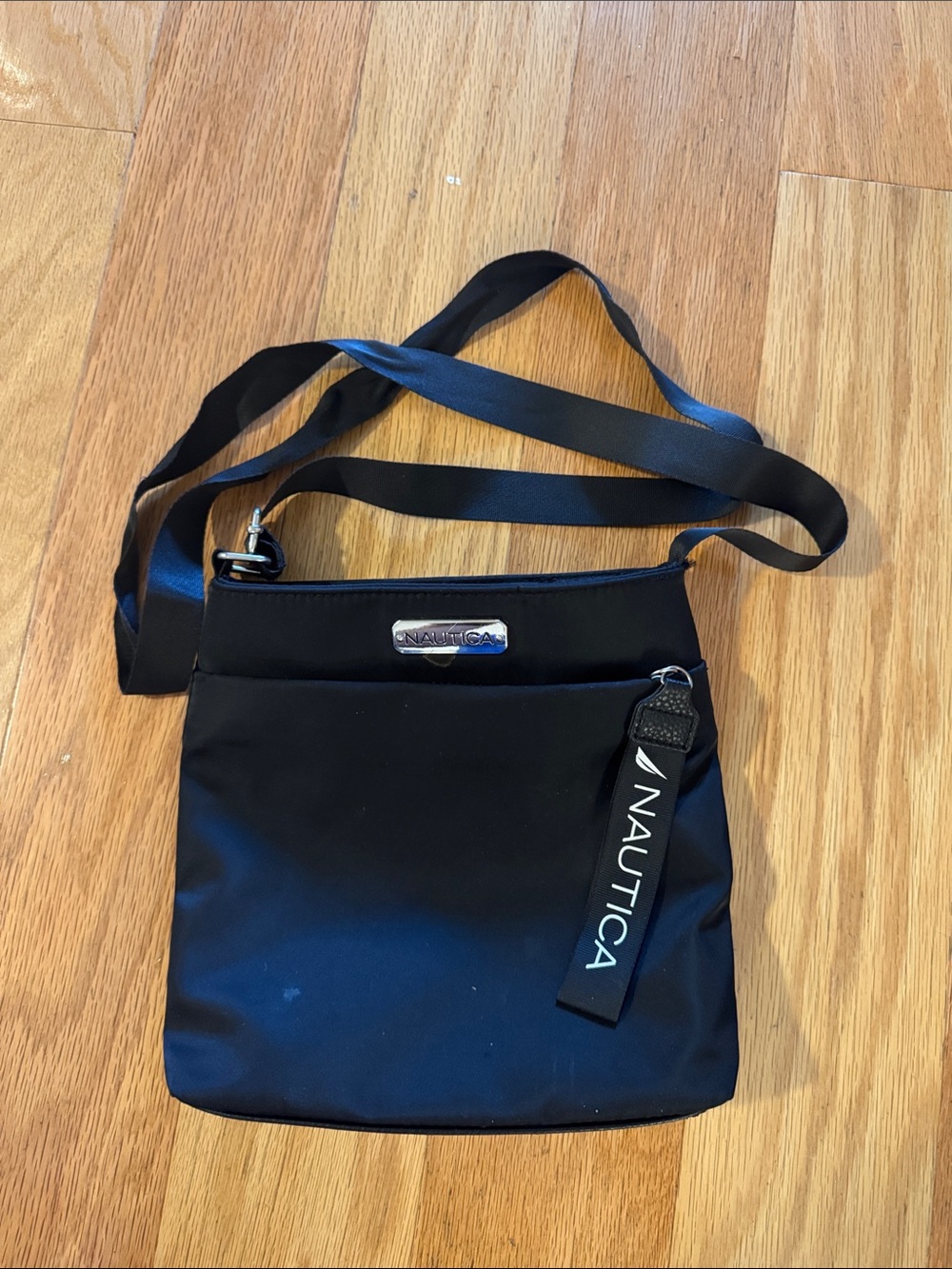 Nautica Black Nylon Crossbody Messenger Bag
